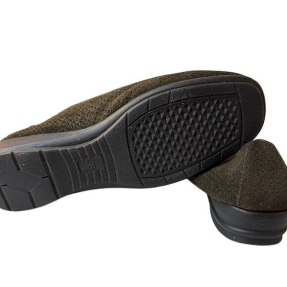 Eric Michael Womens Olive Green Woven Suede Shoes Slip-On Style Made In Portugal - Picture 8 of 8